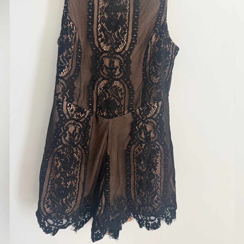 Elegant Sexy Black Lace Romper